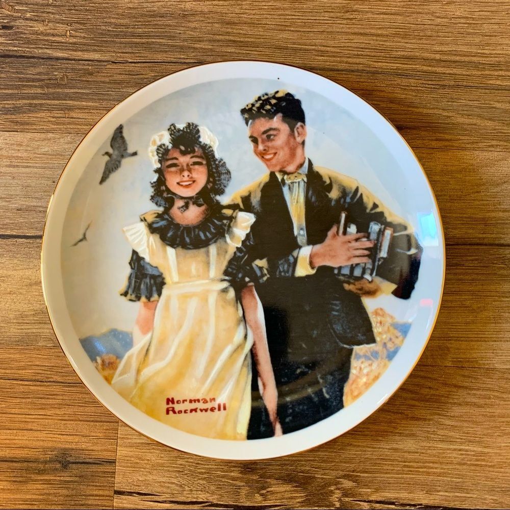 Normal Rockwell 1982 Vintage “Young Love” Series Decorative Saucer Plate 6.5”